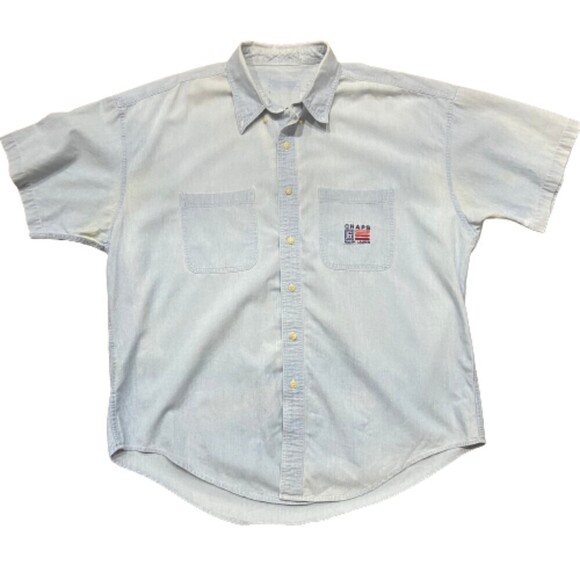 Chaps Ralph Lauren Vintage Denim Blue Button Down Shirt Blue Men's Size XL - Picture 1 of 7